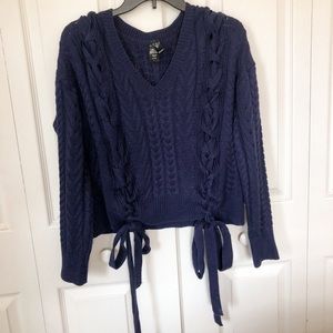Navy Blue Windsor Braided Detail Sweater
